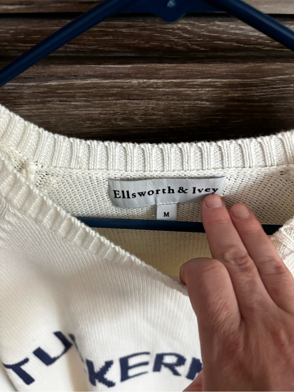 Ellsworth & Ivey Tuckernuck Sweater Cream Knit Medium - Picture 3 of 3